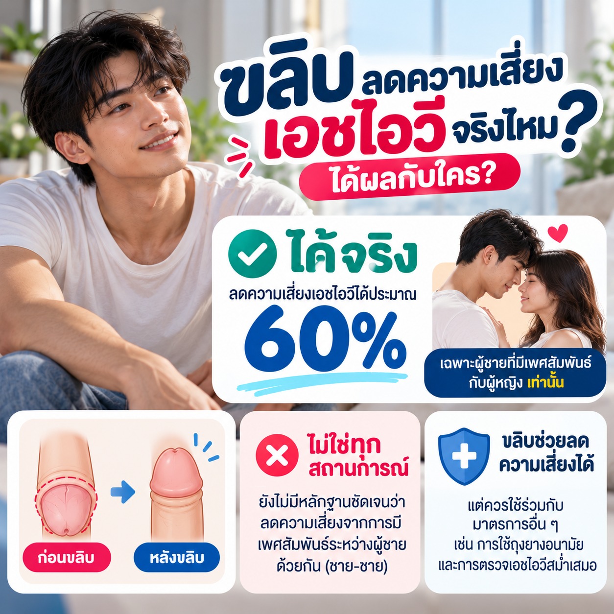ขลิบลดความเสี่ยงเอชไอวีจริงไหม ได้ผลกับใคร